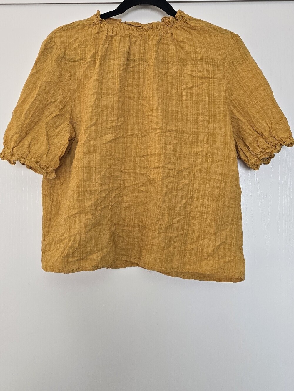 Universal Thread - Mustard Yellow Boho Peasant Short-Sleeve Top - Picture 1 of 4
